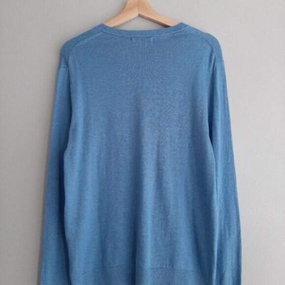 BANANA REPUBLIC Premium Luxe Yarn Sweater Blue Men's Sz M - Picture 6 of 9